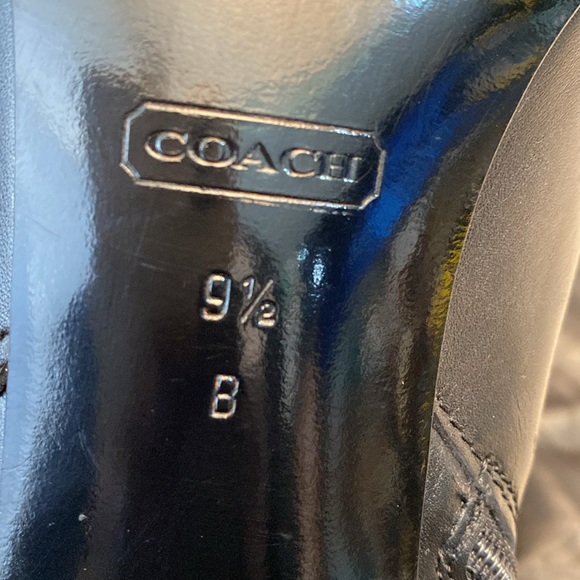 Coach Millie Black Leather Embossed Logo Tall Boots, Size 9.5B - Picture 15 of 17